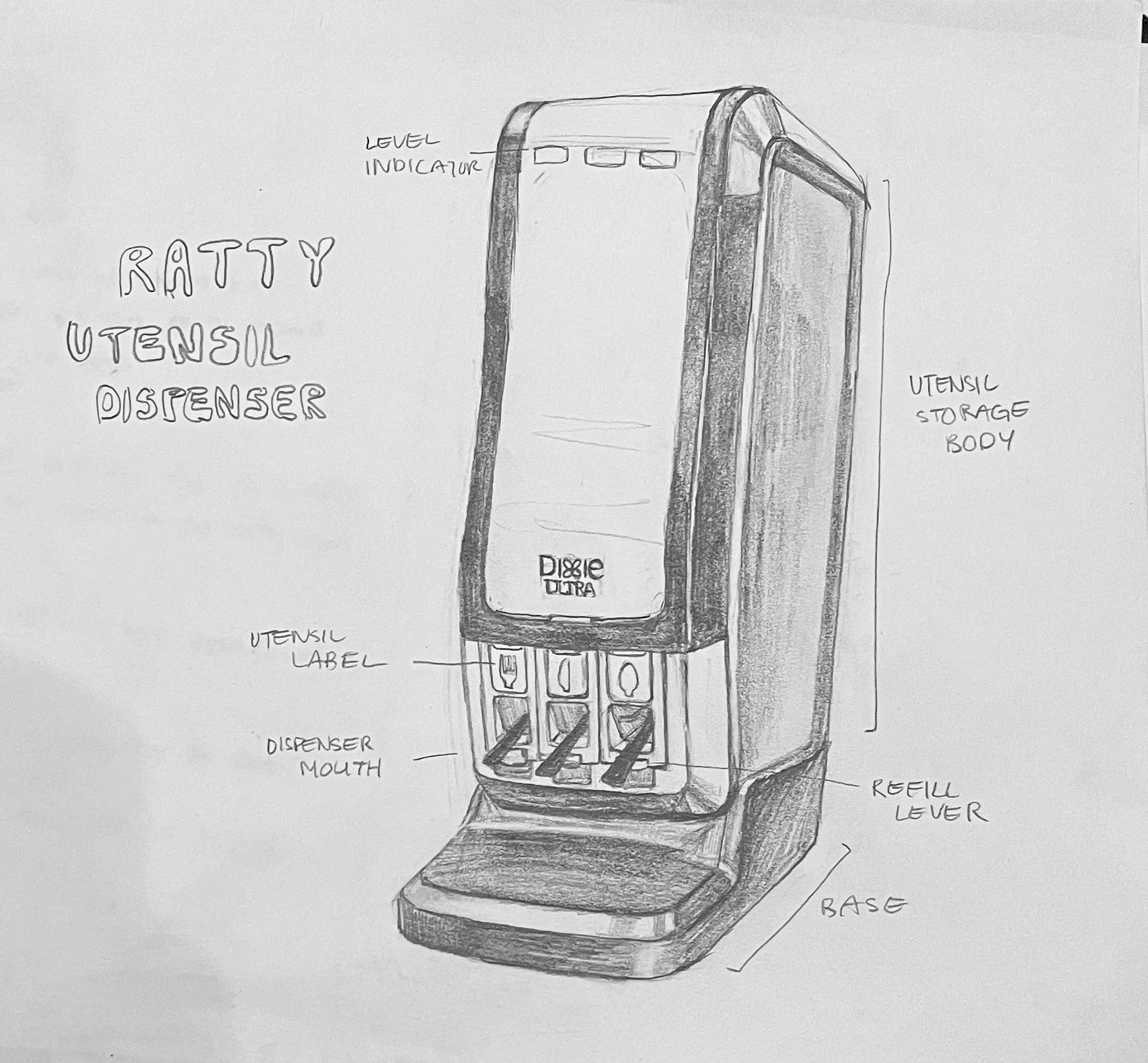 Sketch of a utensil dispenser