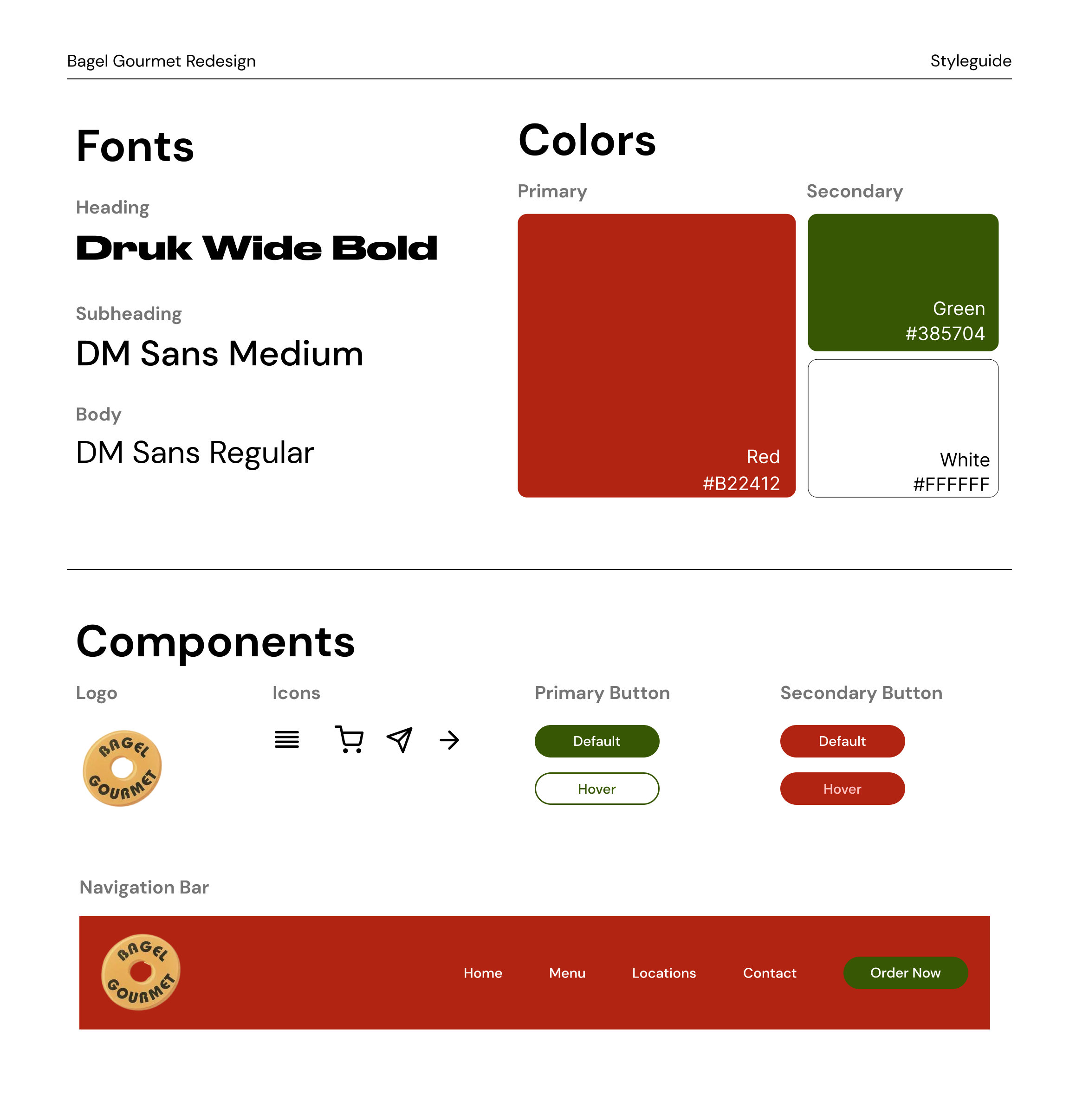 Styleguide for new wesbite made in figma.